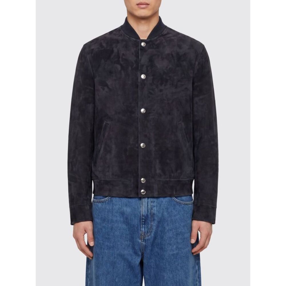 Yves Salomon Men Suede Bomber Jacket Yves Salomon